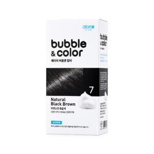 Краска-мусс для волос черно-коричневая Atomy Buble & Color Natural Black Brown